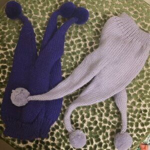 Set of 2 Alpaca Jester Caps – Purple & Lavender – Hand Knitted  NEW